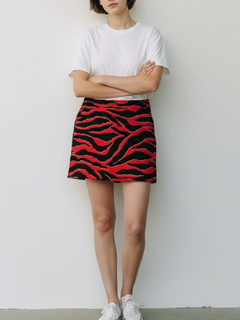 Loudmouth Ladies Golf Tennis Skort Bold Red Black Tiger Stripes sz 10